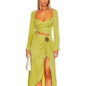 For Love & Lemons Allie Midi Dress long sleeve